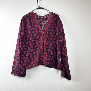 Vintage Victoria's Secret Collection Sheer Embroidered Long sleeve Top